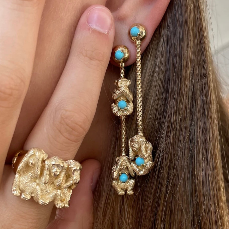 Wise Monkeys Ring by Eden Presley - At Present Jewelry