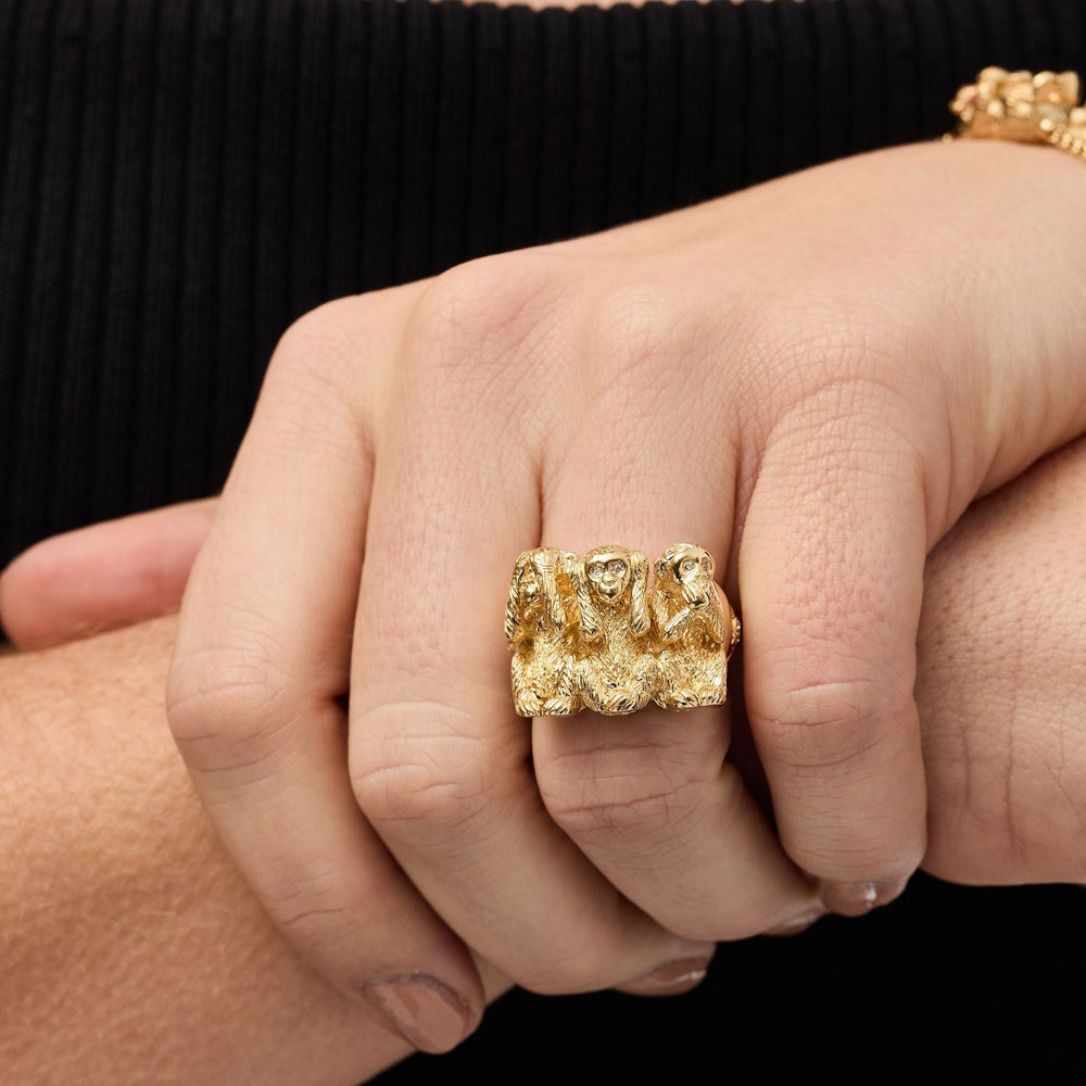 Wise Monkeys Ring by Eden Presley - At Present Jewelry
