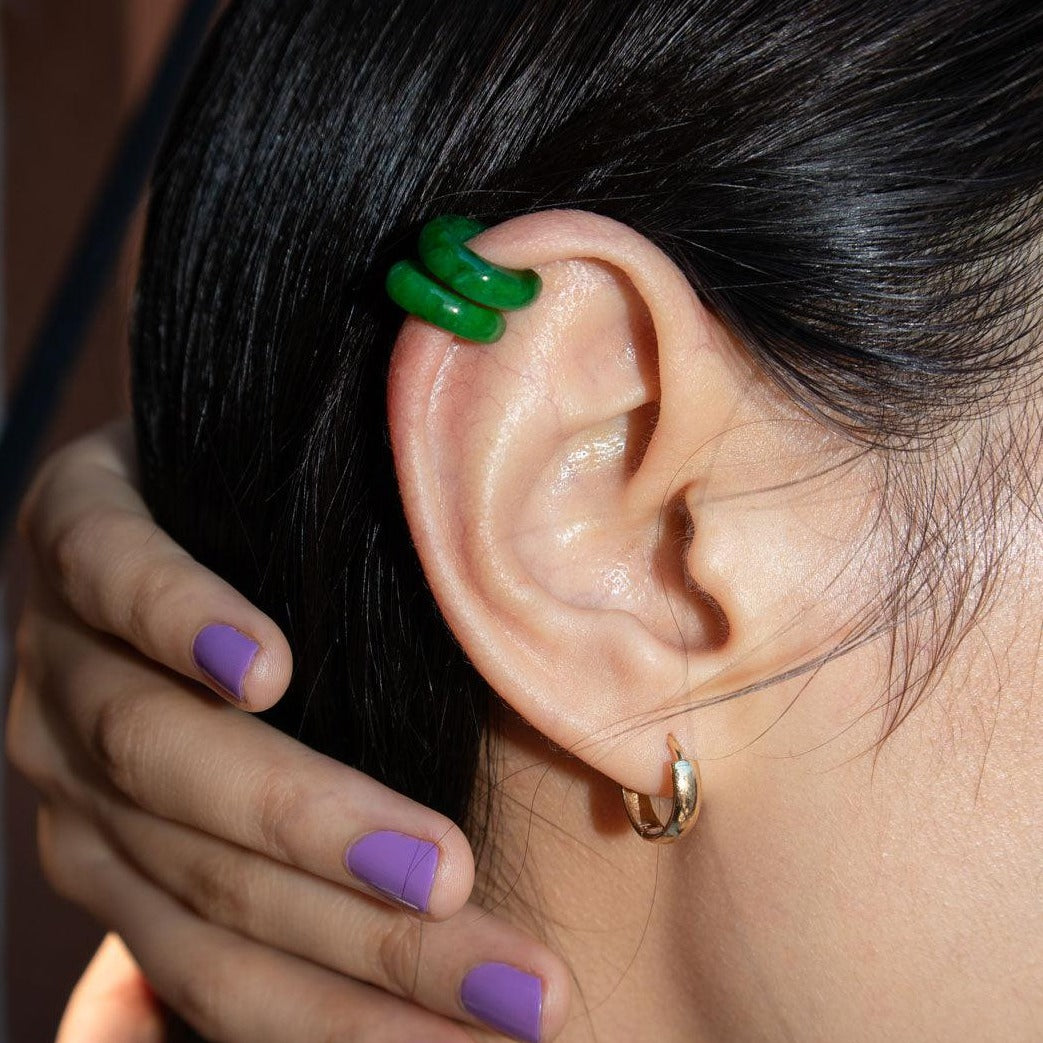 Abby — Single jade cuff earring - seree - At Present