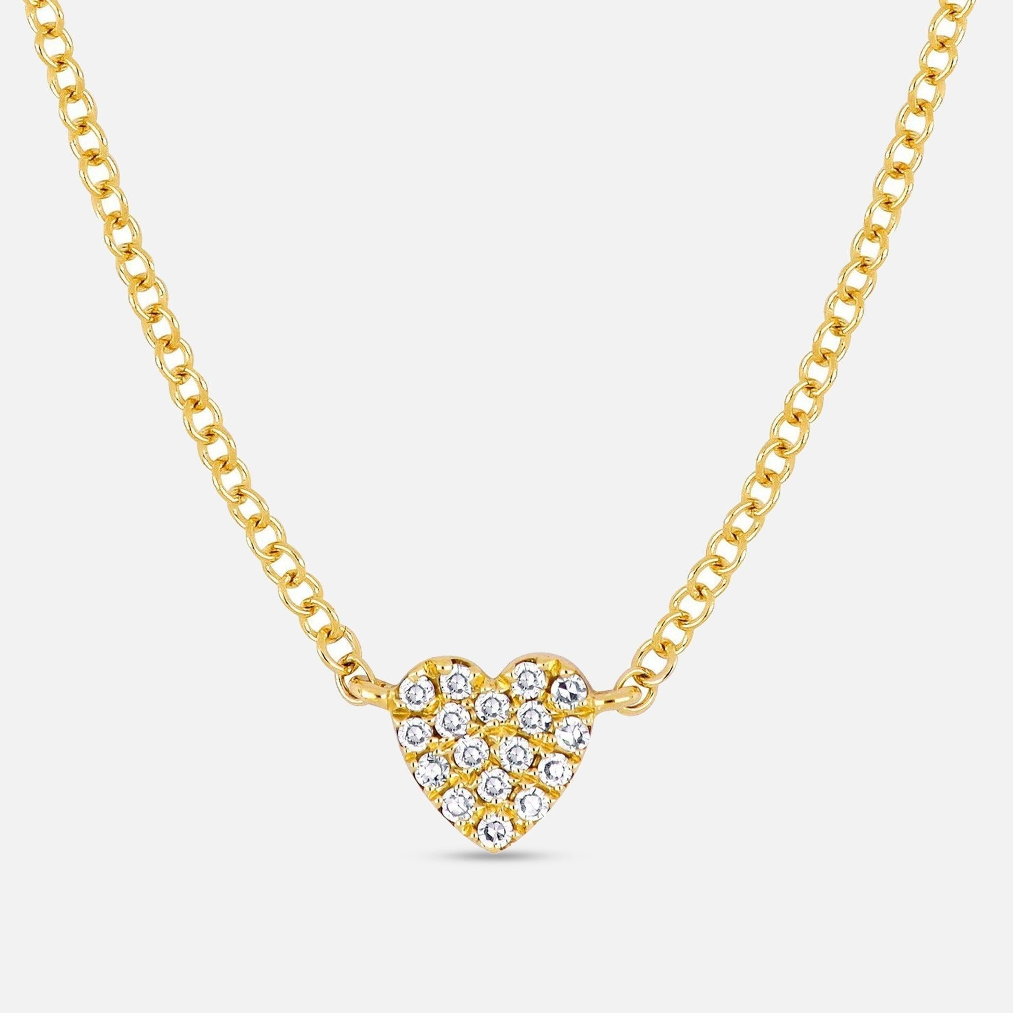 EF Collection Baby Diamond Heart Necklace 1