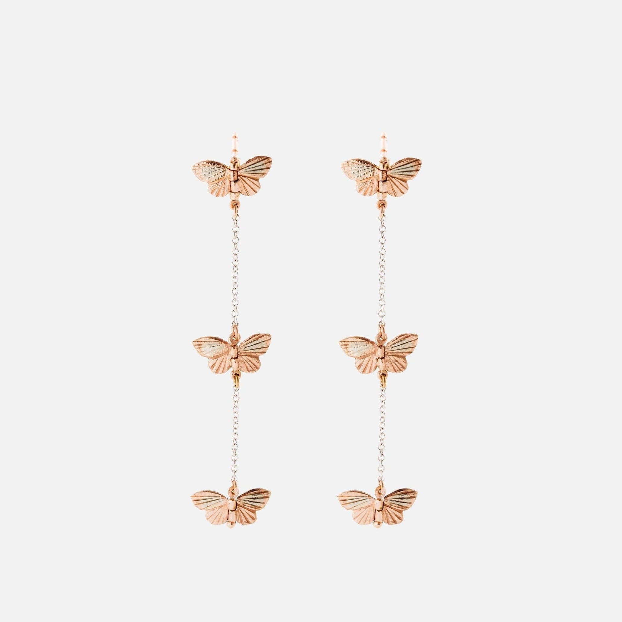 James Banks Design Butterfly Migration Chain Earrings 1