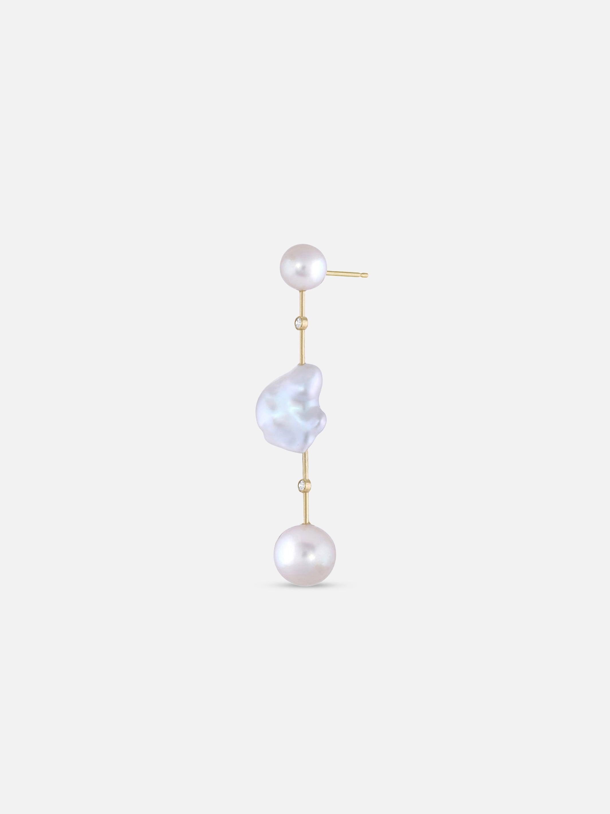 Diamond Round Cloudbar Earrings - White/Space - At Present