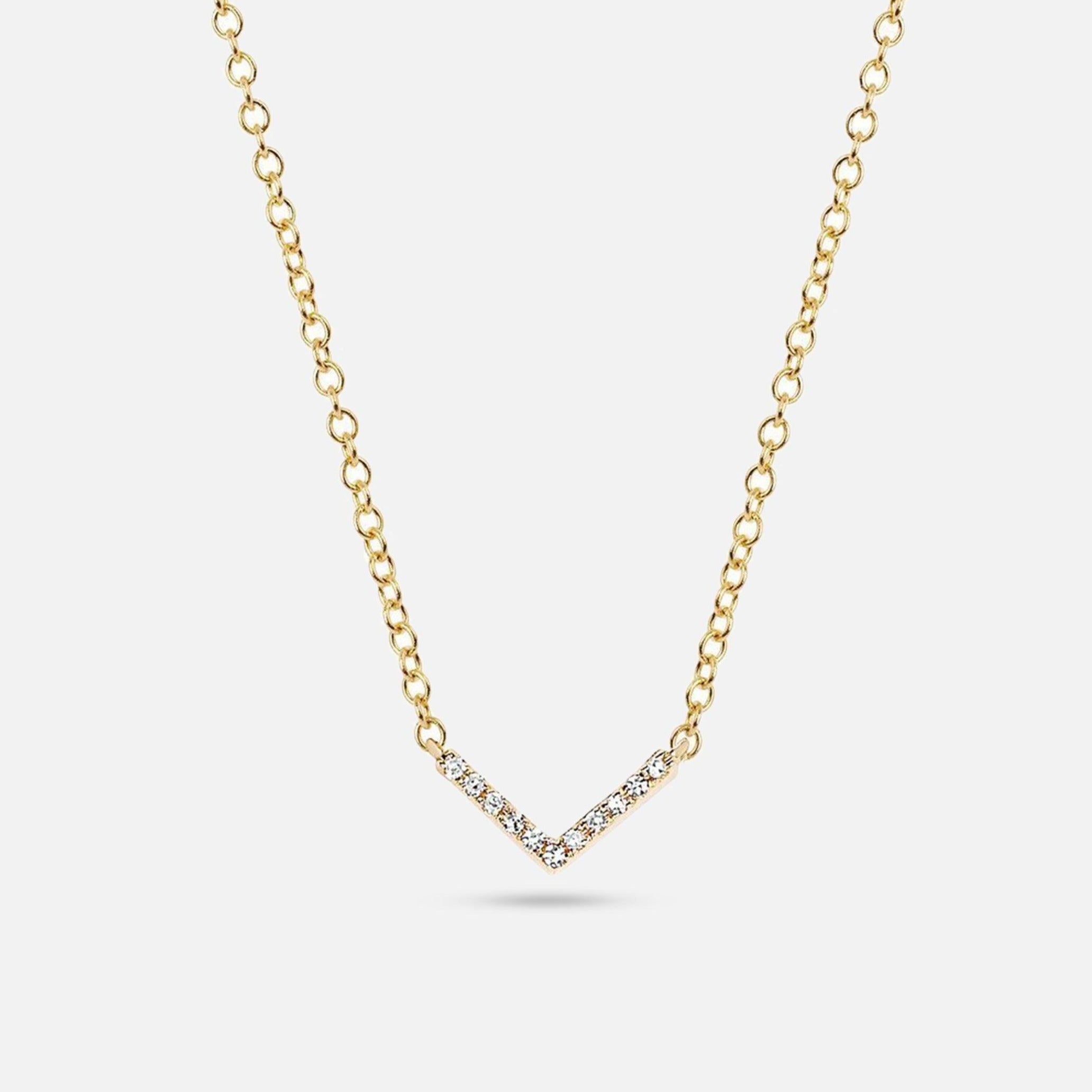 Chevron Diamond V Shaped Layering Necklaces