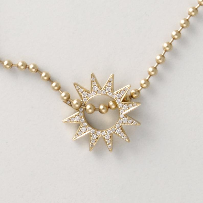 Pavé Mini Spur Necklace - EMBLM Fine Jewelry - At Present