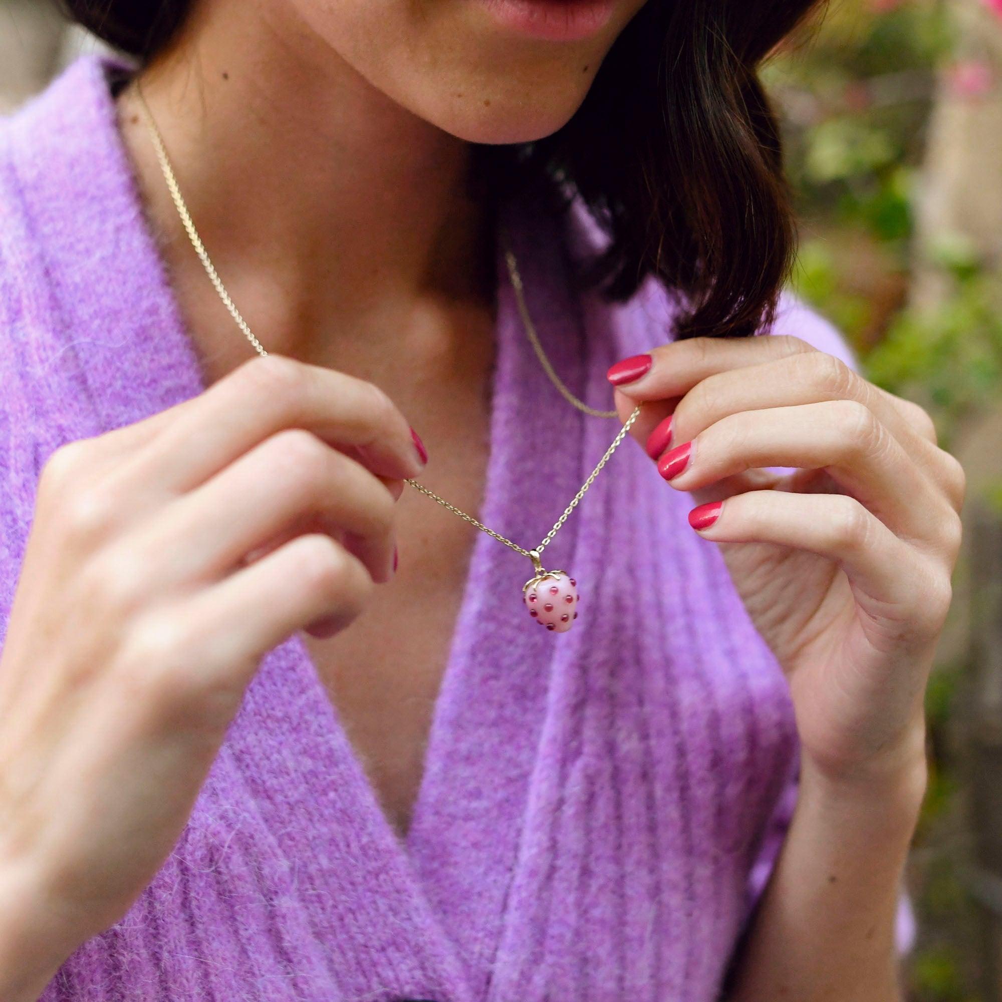 Strawberry Opal Pendant - Ariel Gordon Jewelry - At Present