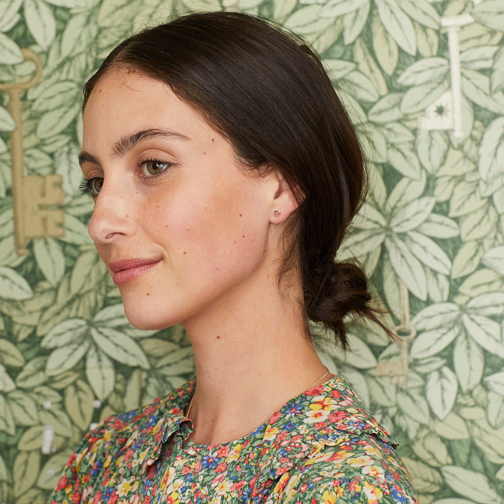 Petite Dahlia Asscher Studs by Ariel Gordon Jewelry - At Present Jewelry