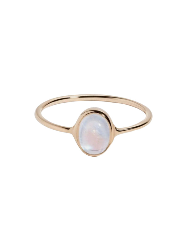 Oval Moonstone Ring by A.M. Thorne - At Present Jewelry