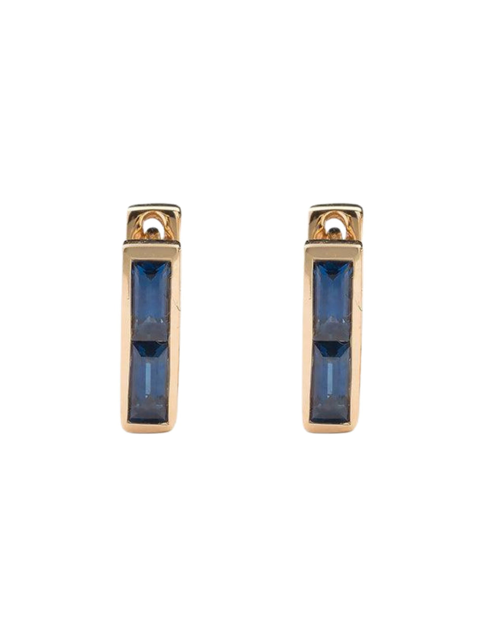 Chubby Sapphire Square Huggie Earrings