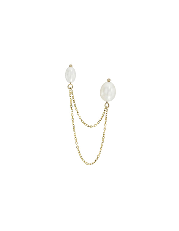 Bella Chained Stud Earring by White/Space - At Present Jewelry