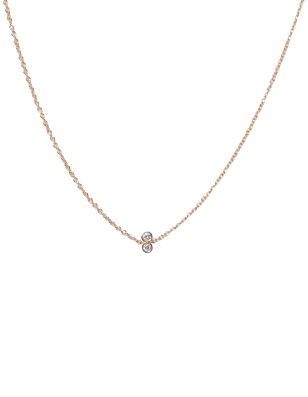 Twin Diamond Necklace by A.M. Thorne - At Present Jewelry