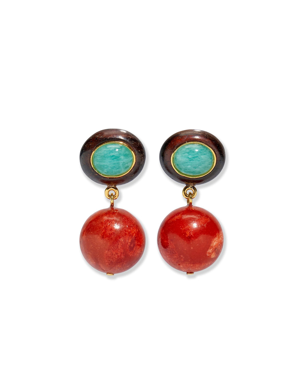 Laurel Earrings in Coral