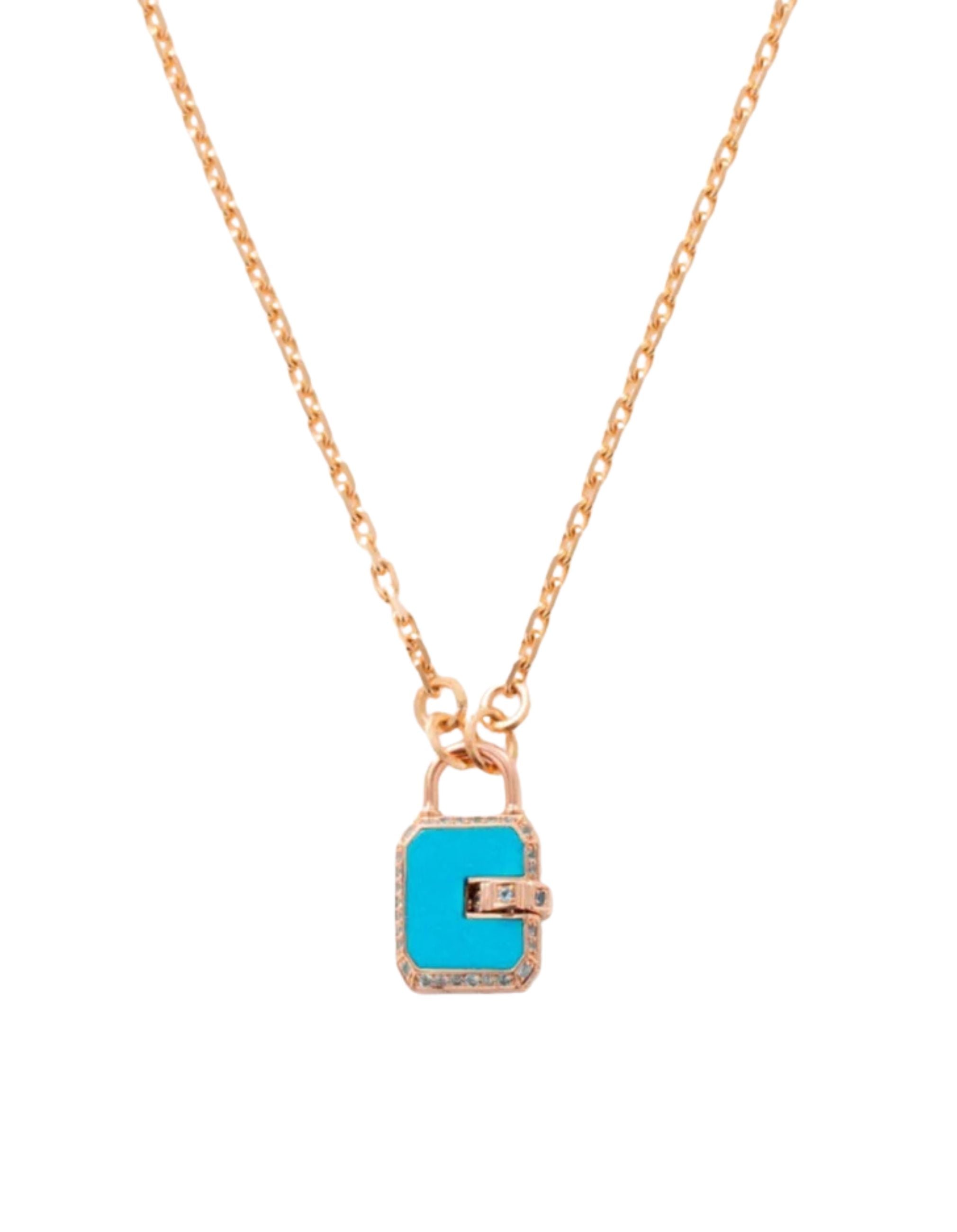 Mini Padlock, Turquoise Pavé