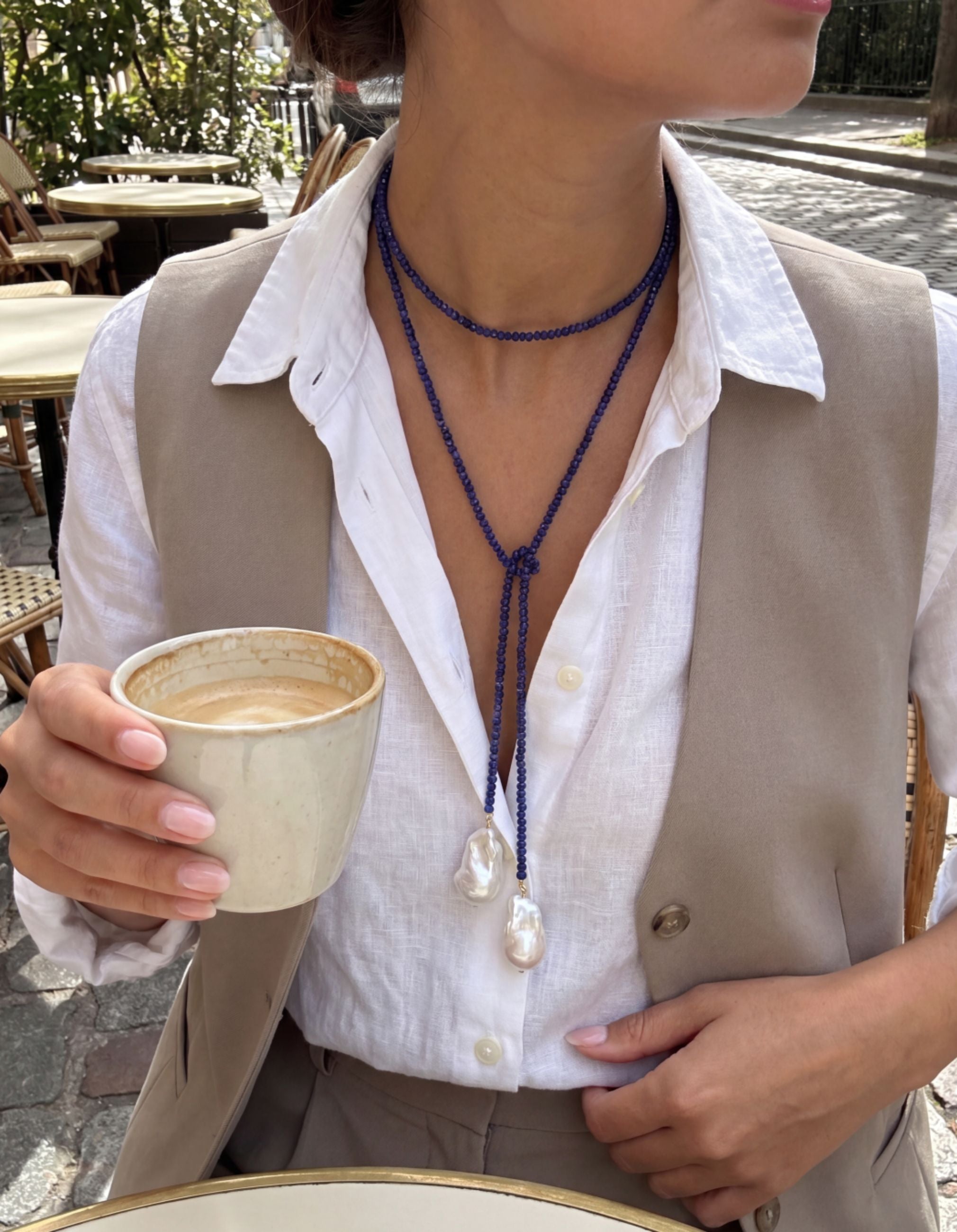 Lapis Classic Gemstone Lariat