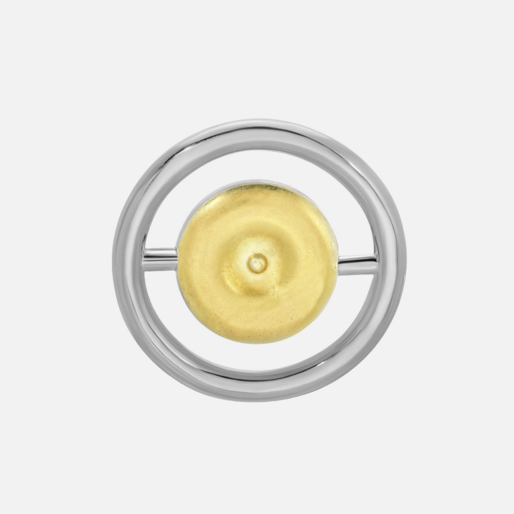 Reversible Bullseye Brooch, Silver by Monbouquette - At Present Jewelry