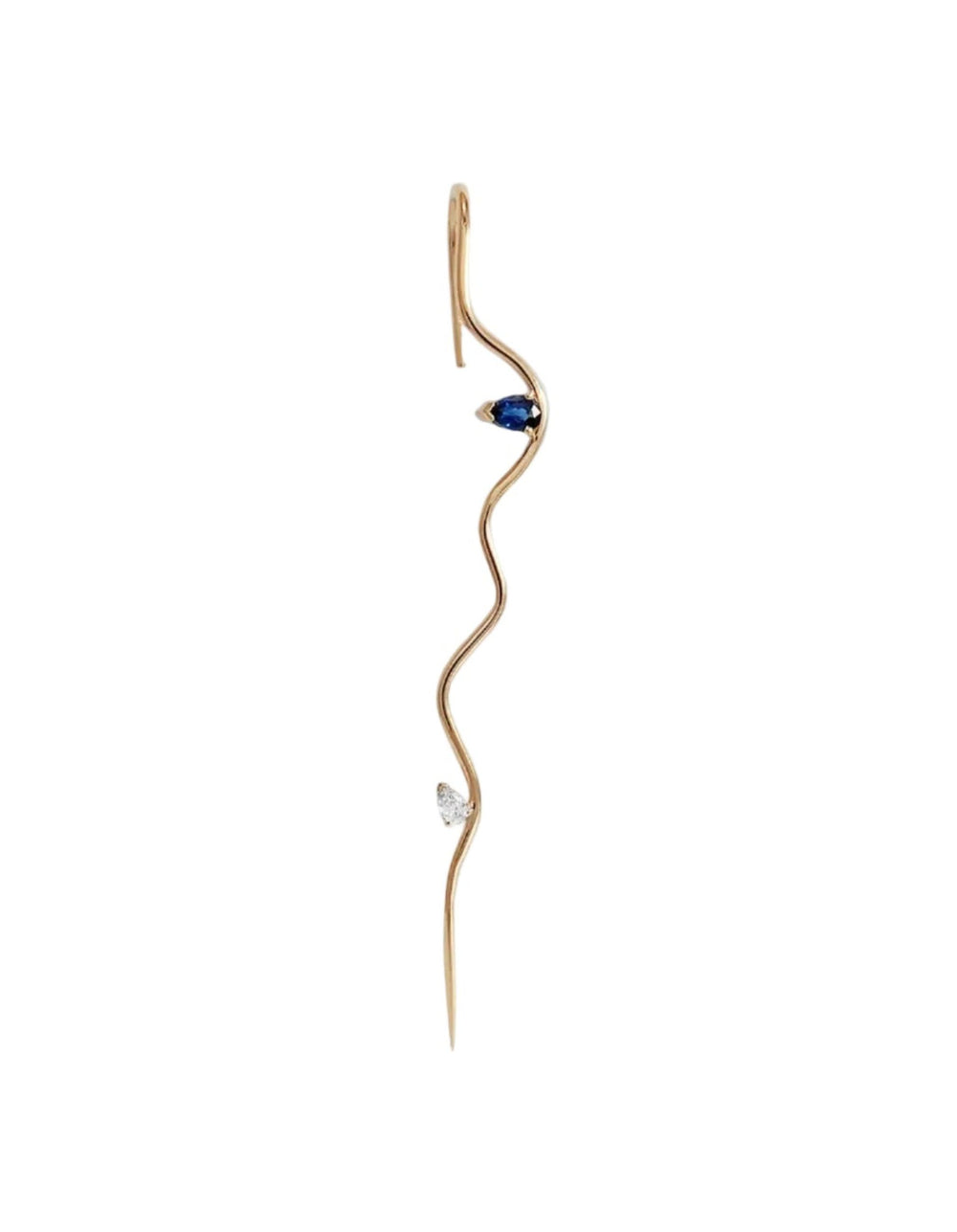 Sapphire Double Element Needle Earring