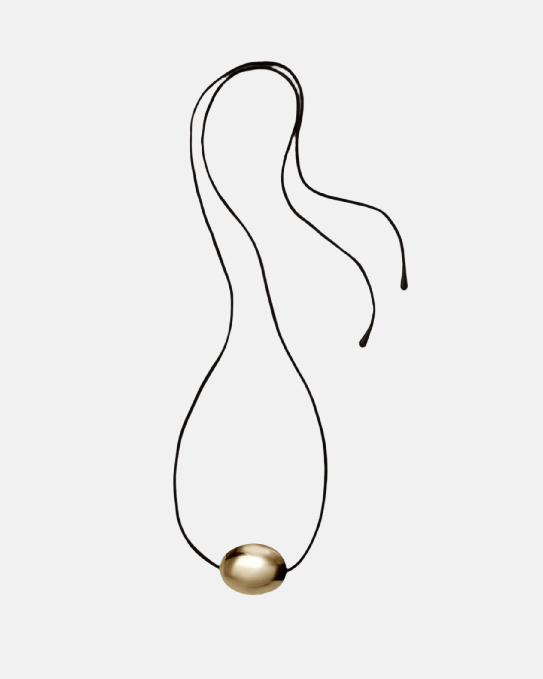 Large Ellipse Necklace, Gold by Annika Inez - At Present Jewelry