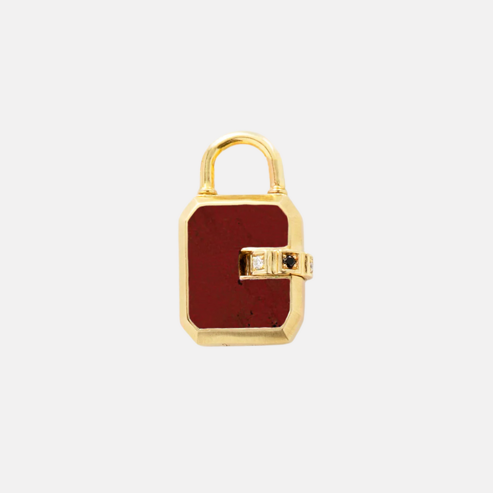 Mini Padlock, Carnelian by James Banks Design - At Present Jewelry