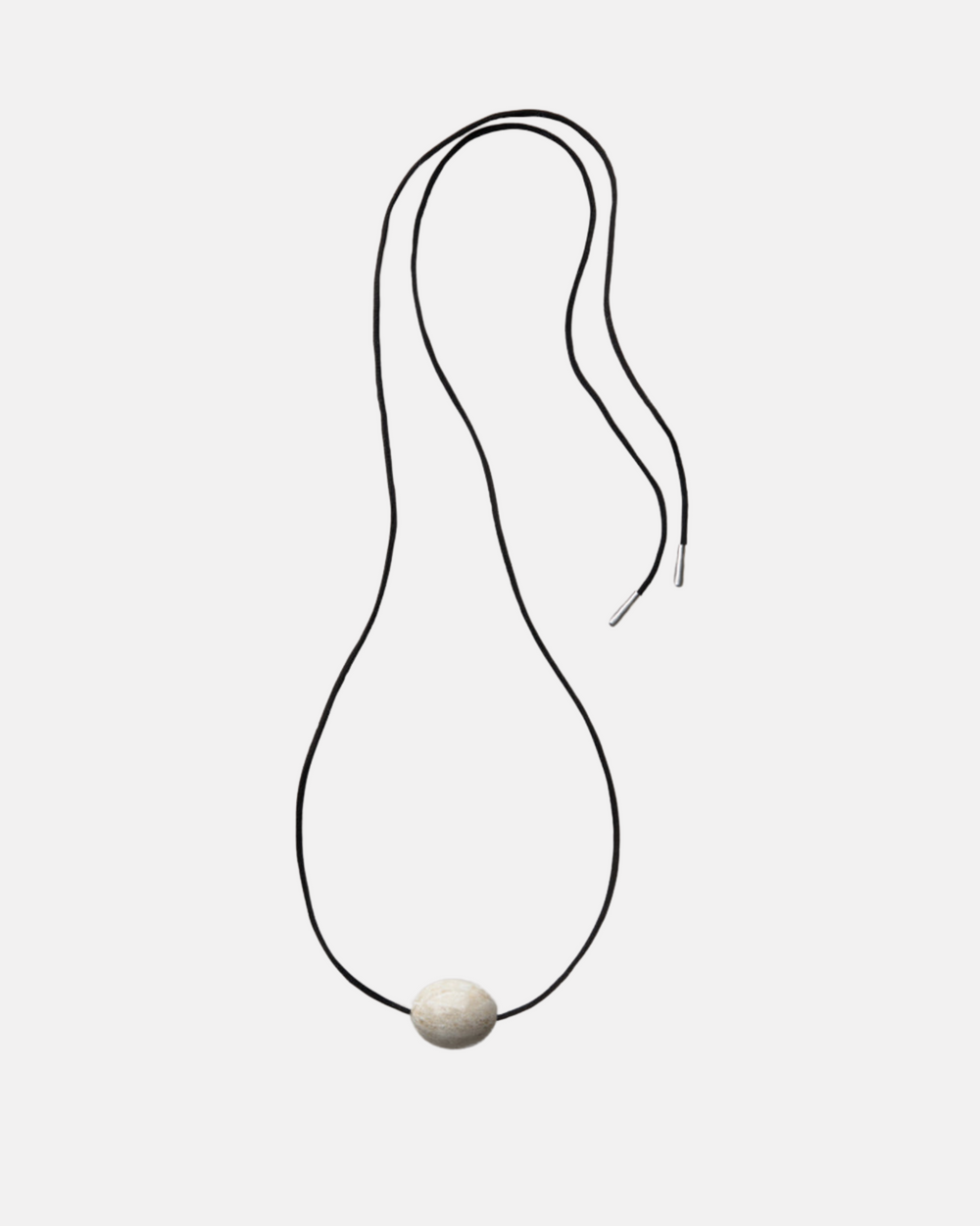 Small Stone Ellipse Necklace, White by Annika Inez - At Present Jewelry
