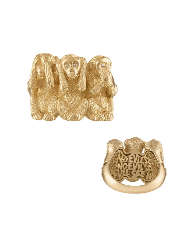 Wise Monkeys Ring by Eden Presley - At Present Jewelry