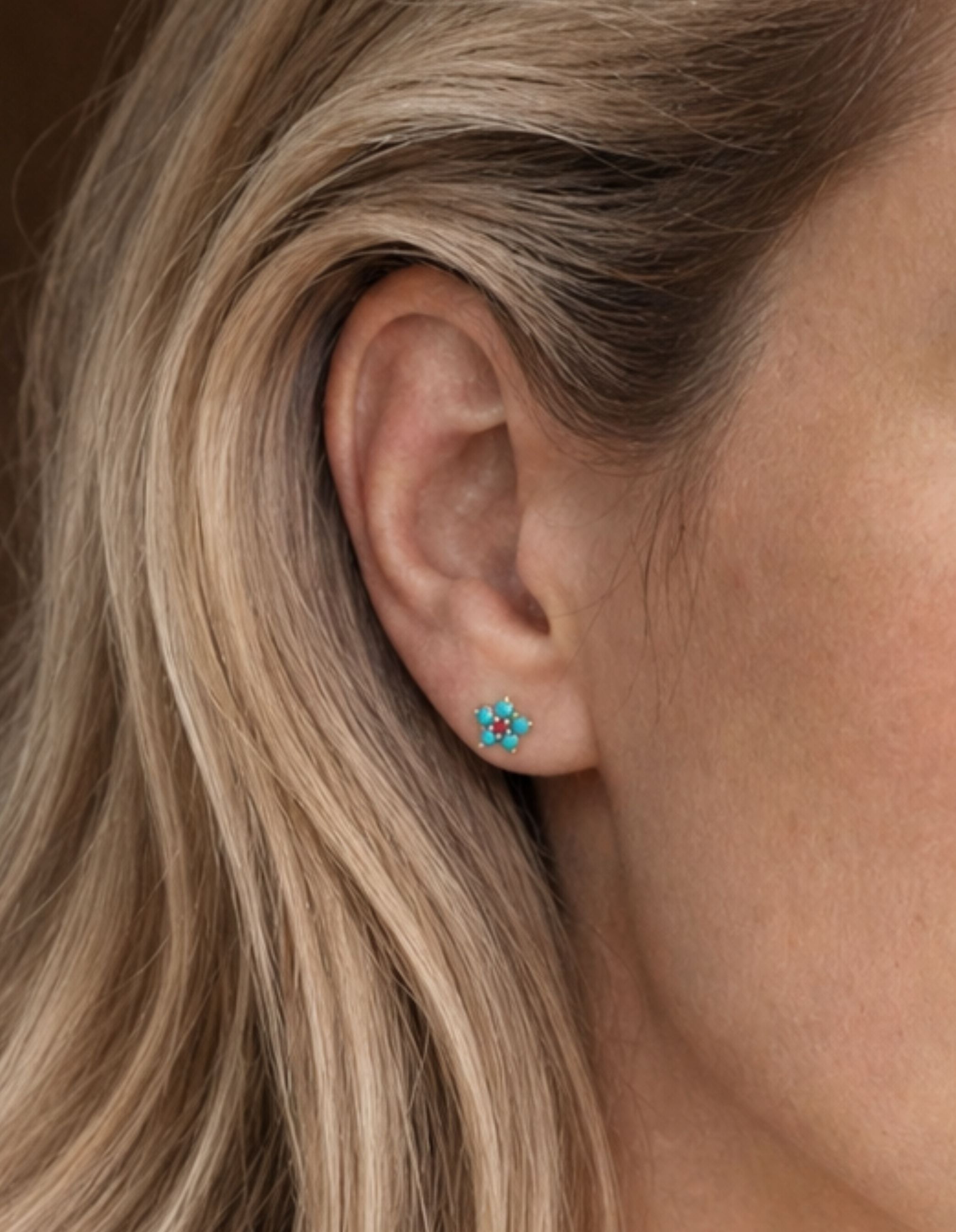 Turquoise and Tourmaline Aurora Studs