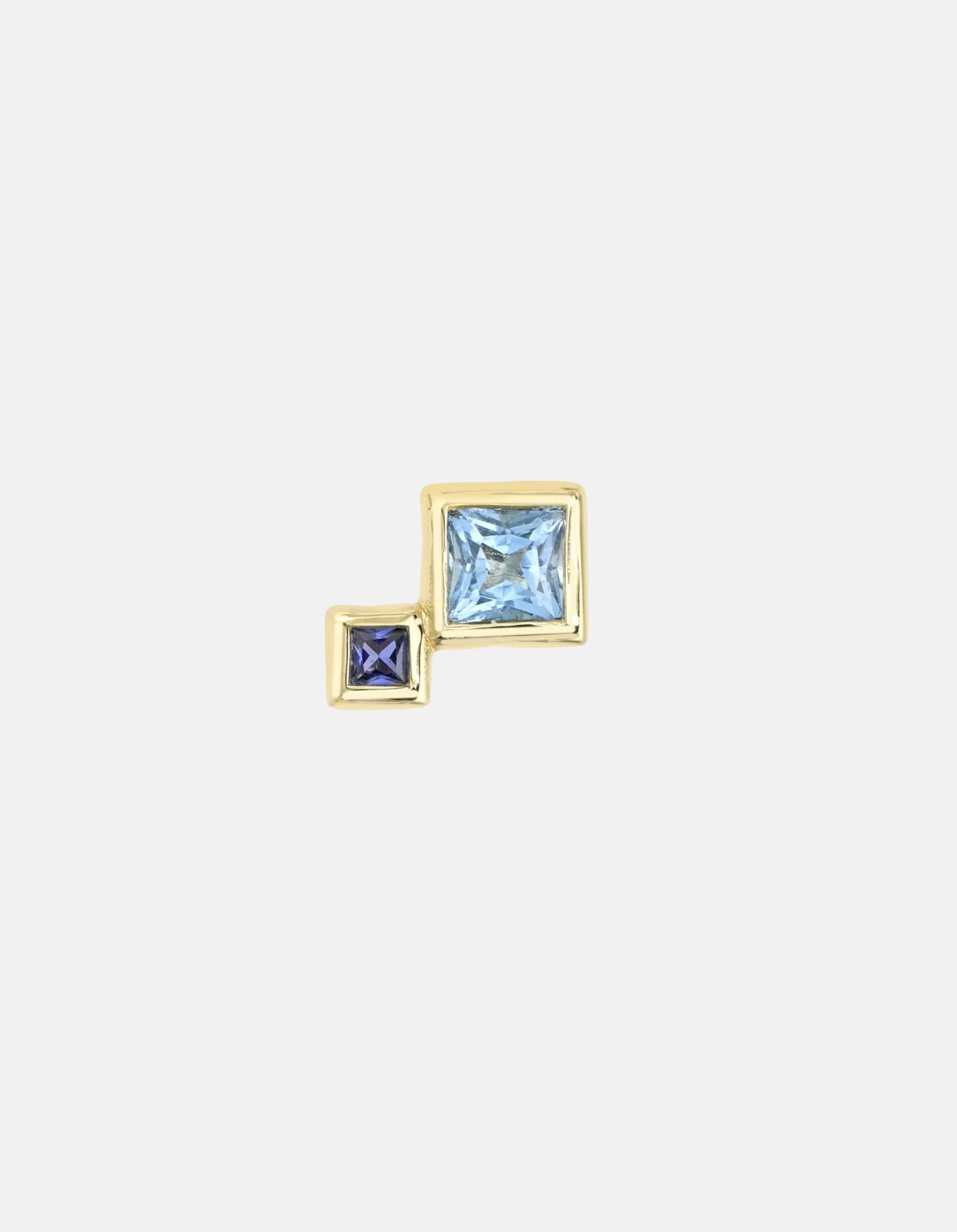 Blue Sapphire and Topaz Fada Earring by White/Space - At Present Jewelry