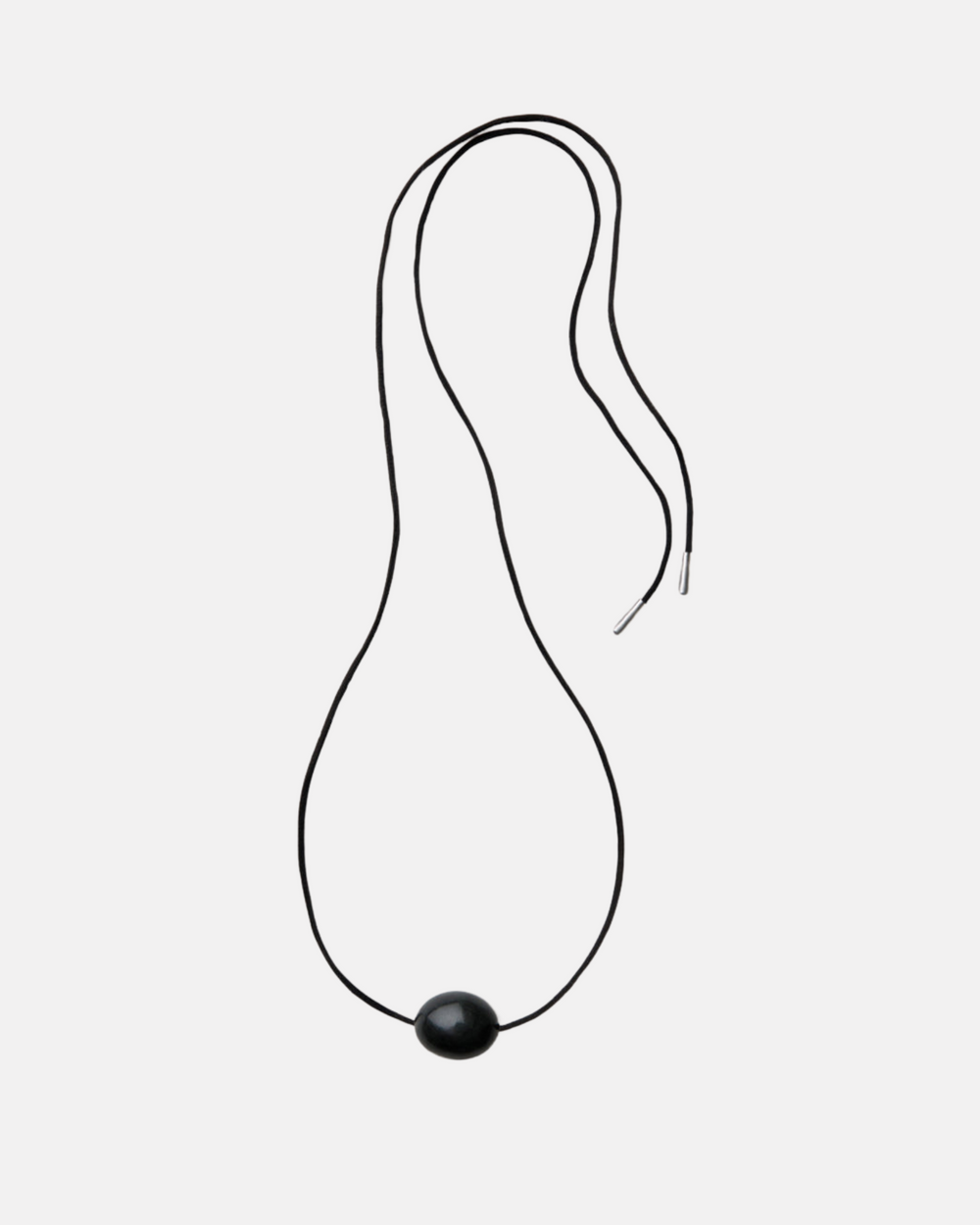 Small Stone Ellipse Necklace, Black by Annika Inez - At Present Jewelry