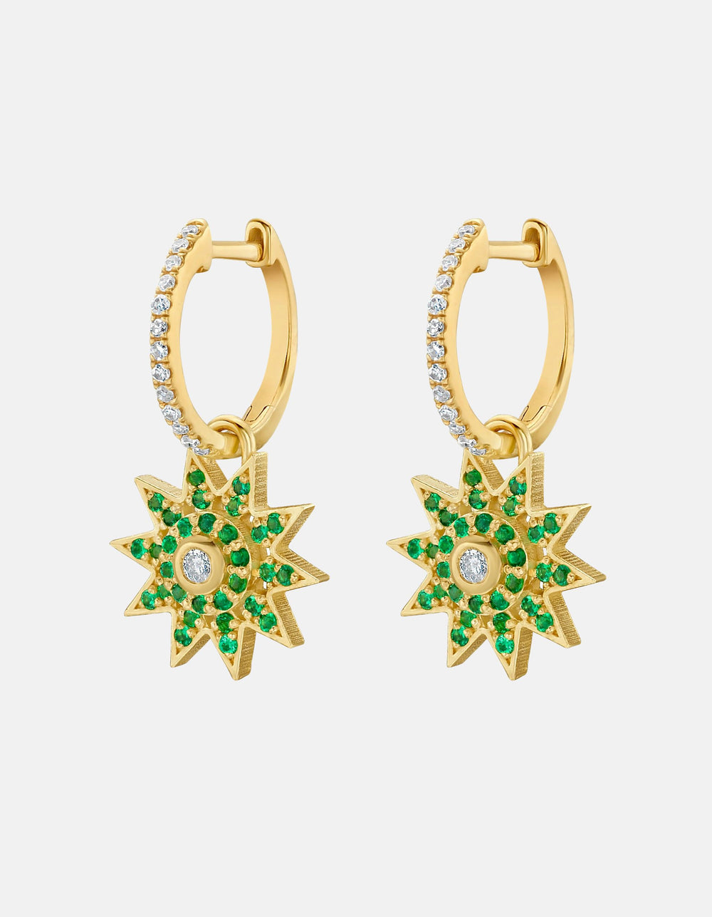 Lumière Emerald Star Dangle Earrings by Lionheart - At Present Jewelry