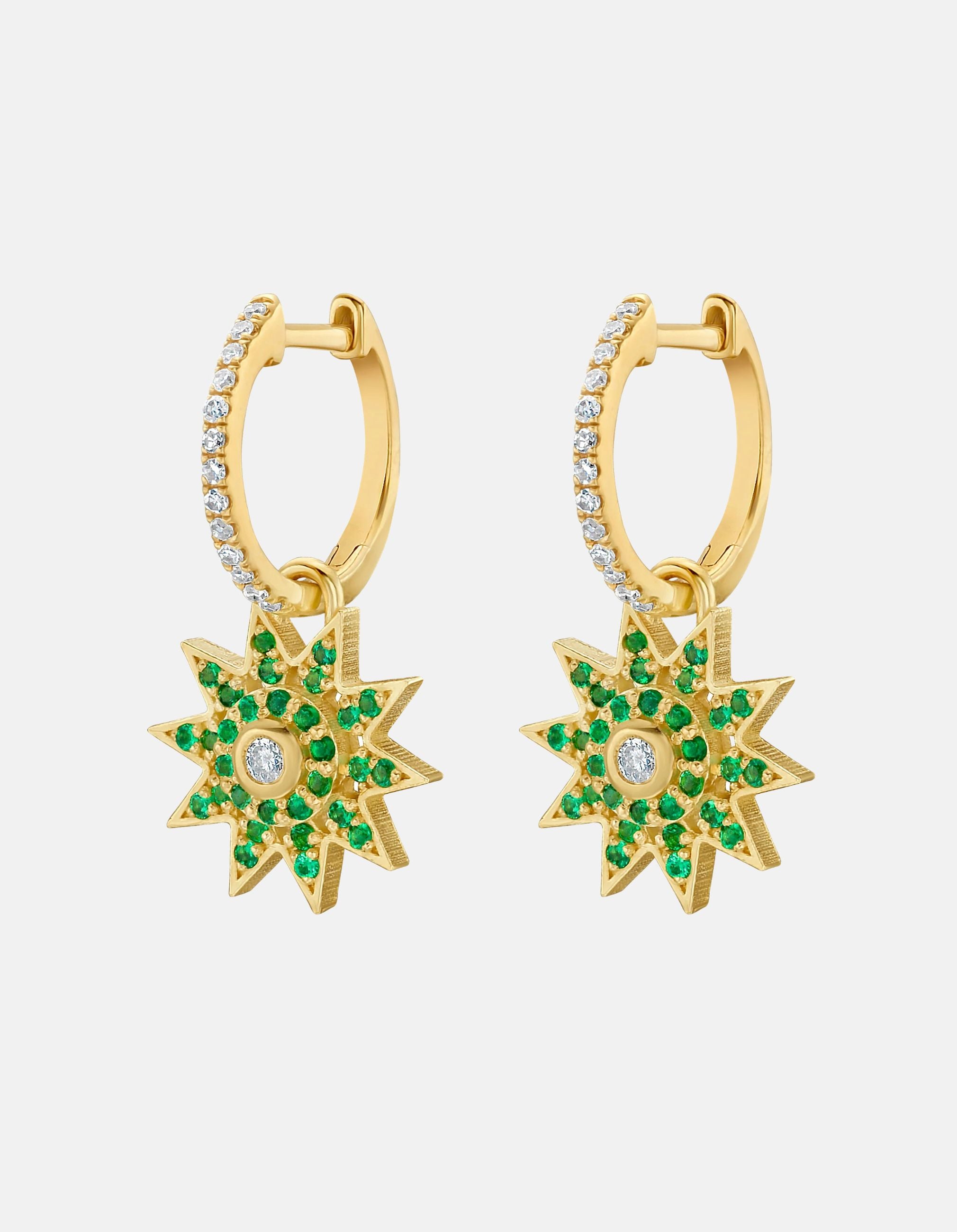 Lumière Emerald Star Dangle Earrings by Lionheart - At Present Jewelry