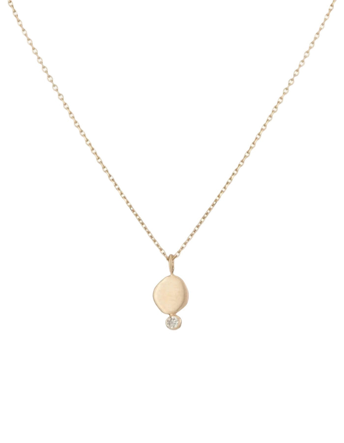 Diamond + Hammered Granule Necklace by A.M. Thorne - At Present Jewelry