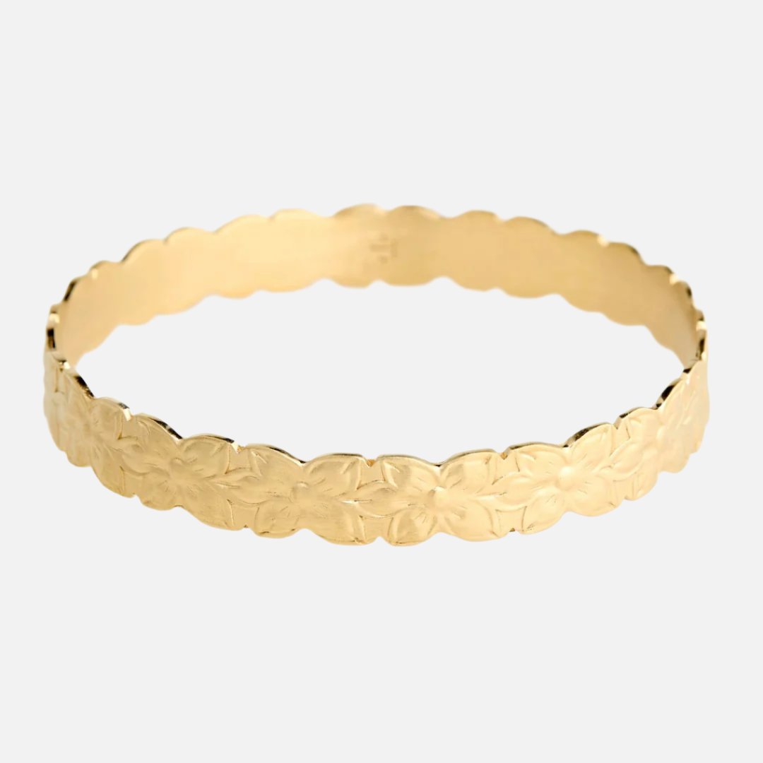 Gold Fleur Bangle - At Present Jewelry