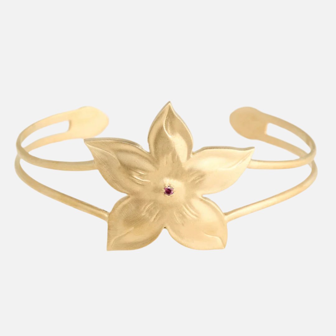 Gold Fleur Cuff - At Present Jewelry