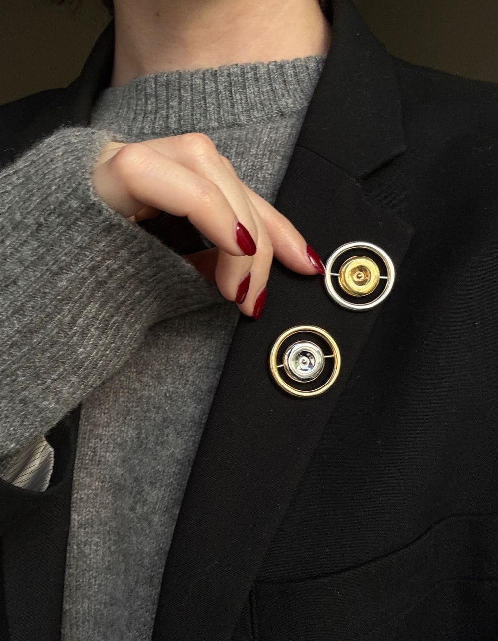 Reversible Bullseye Brooch