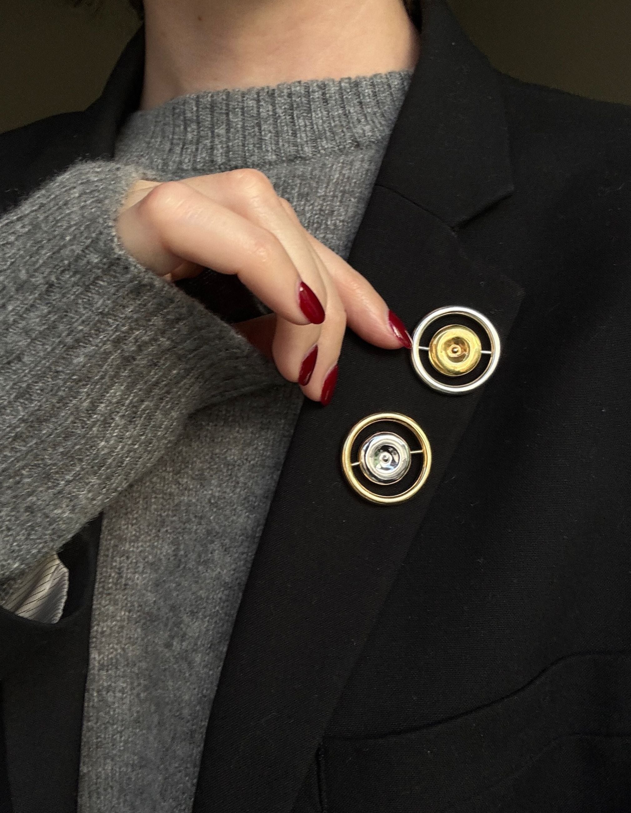 Reversible Bullseye Brooch