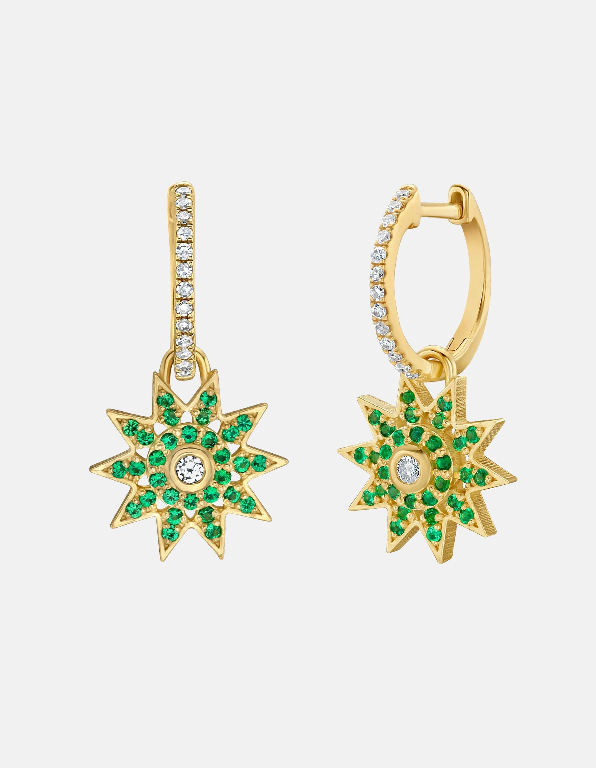 Lumière Emerald Star Dangle Earrings by Lionheart - At Present Jewelry