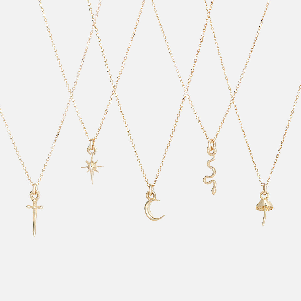 Itty Bitty Charm Necklace, Crescent