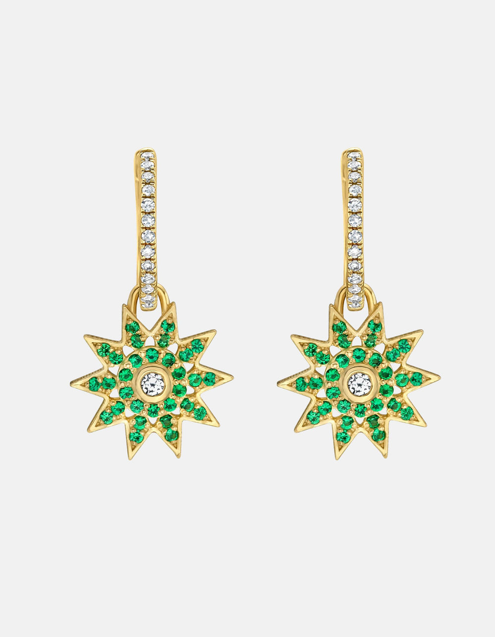 Lumière Emerald Star Dangle Earrings by Lionheart - At Present Jewelry