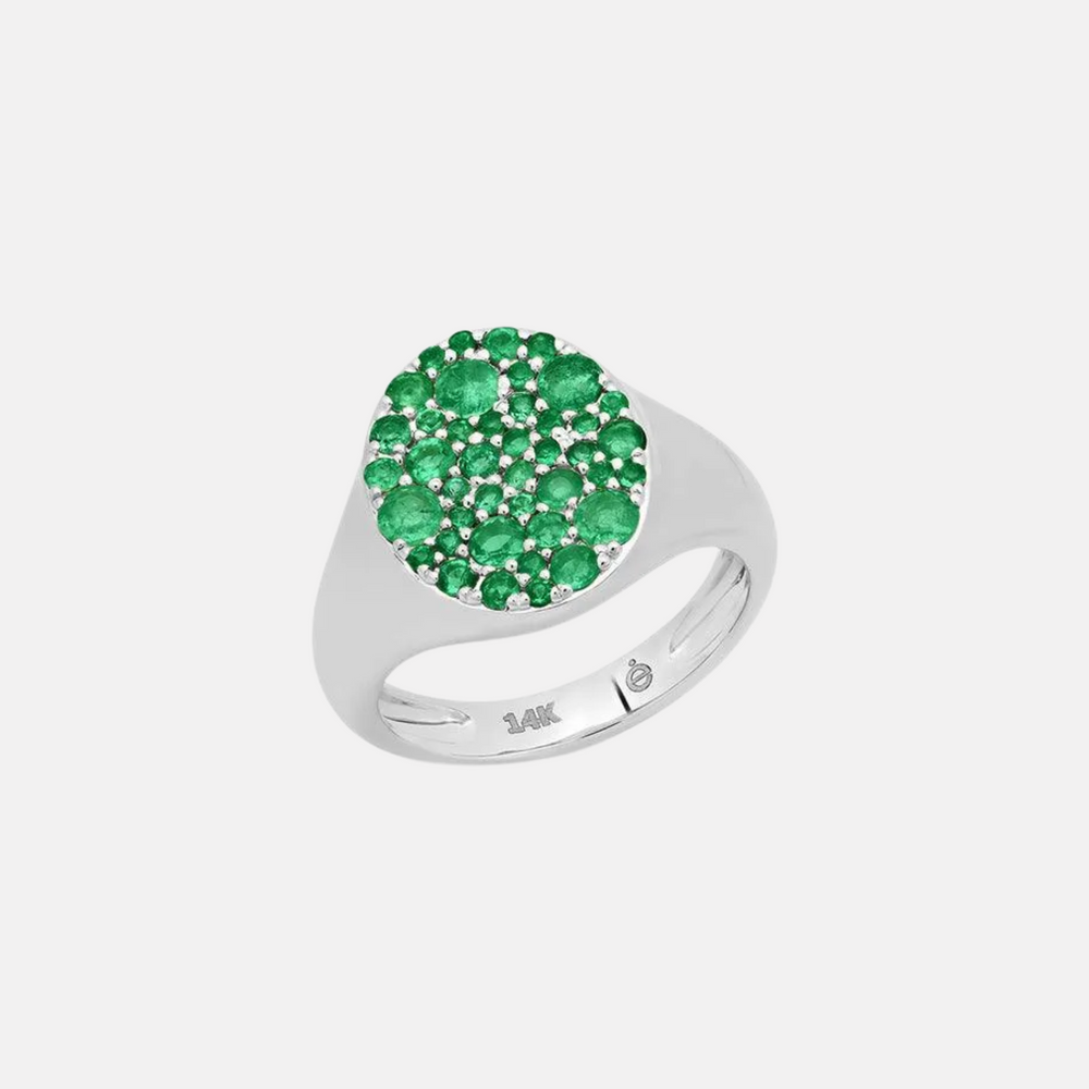 Emerald Signet Pinky Ring by Eriness - At Present Jewelry
