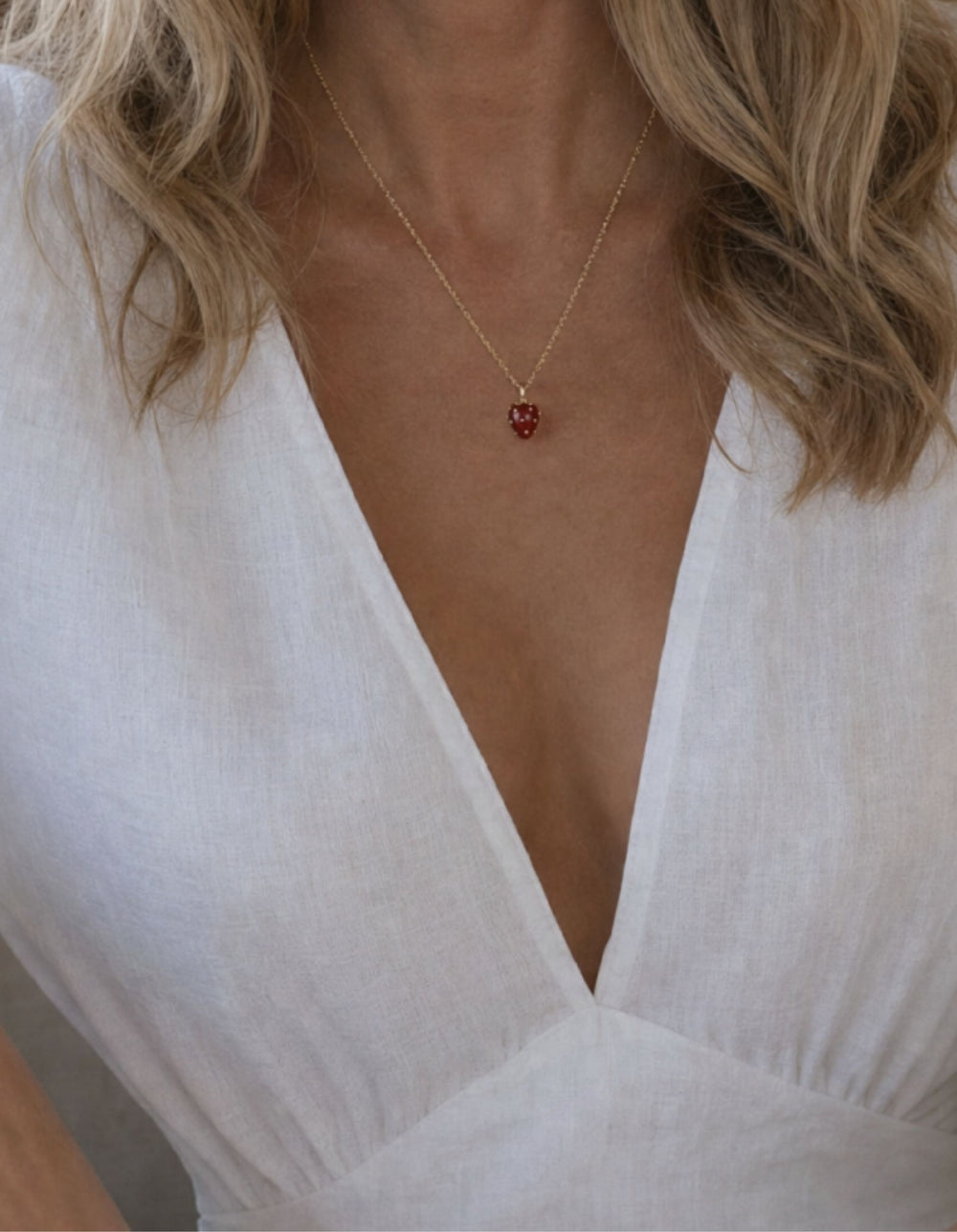 Petite Strawberry Agate Pendant