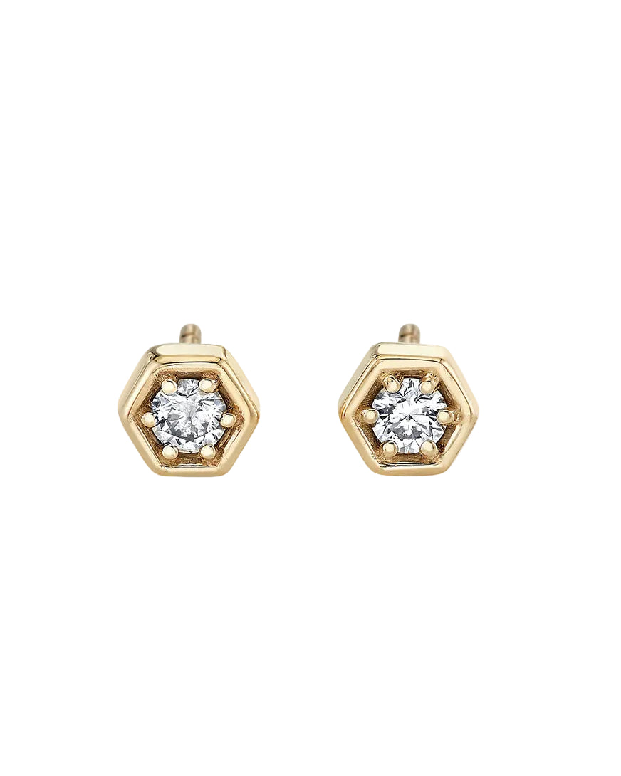 Diamond Hex Studs by Ariel Gordon Jewelry - At Present Jewelry