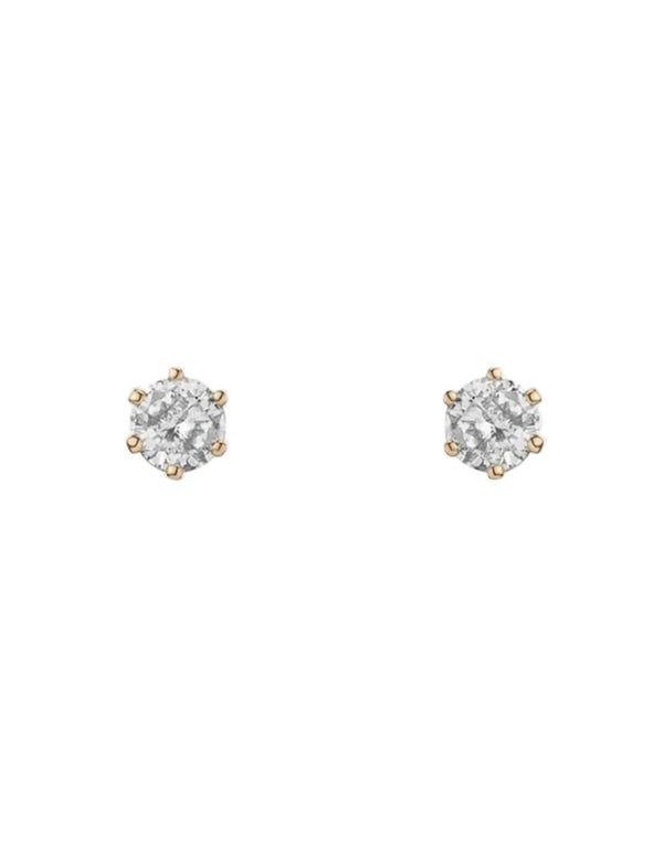 Grey Diamond Crown Studs by A.M. Thorne - At Present Jewelry