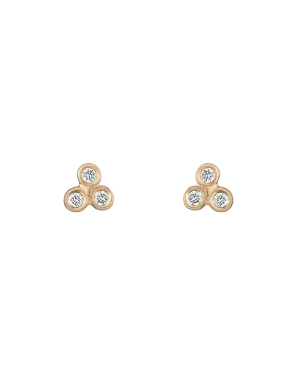 Three Granule Diamond Studs by A.M. Thorne - At Present Jewelry