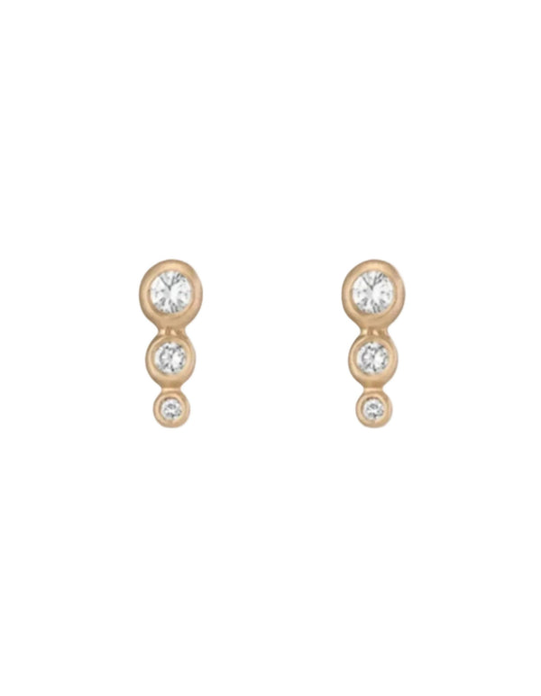 Graduated Granule + Diamond Studs by A.M. Thorne - At Present Jewelry