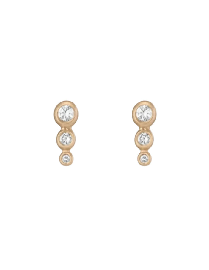 Graduated Granule + Diamond Studs by A.M. Thorne - At Present Jewelry