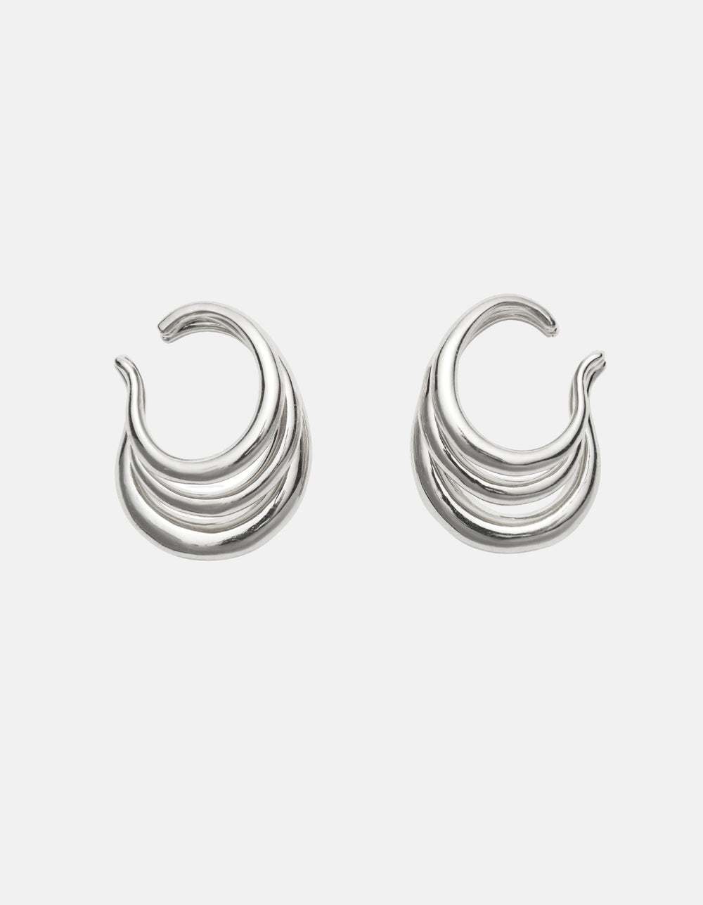 Triple Lair Ear Cuffs in Silver by Lady Grey - At Present Jewelry