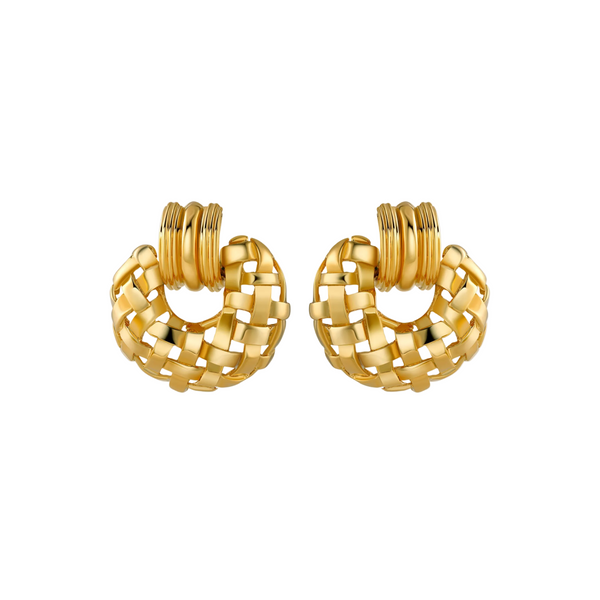 Woven Frontal Hoop Earring by Christina Caruso - At Present Jewelry