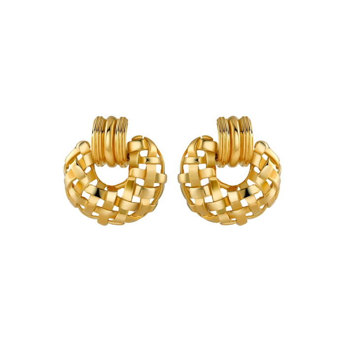 Woven Frontal Hoop Earring by Christina Caruso - At Present Jewelry