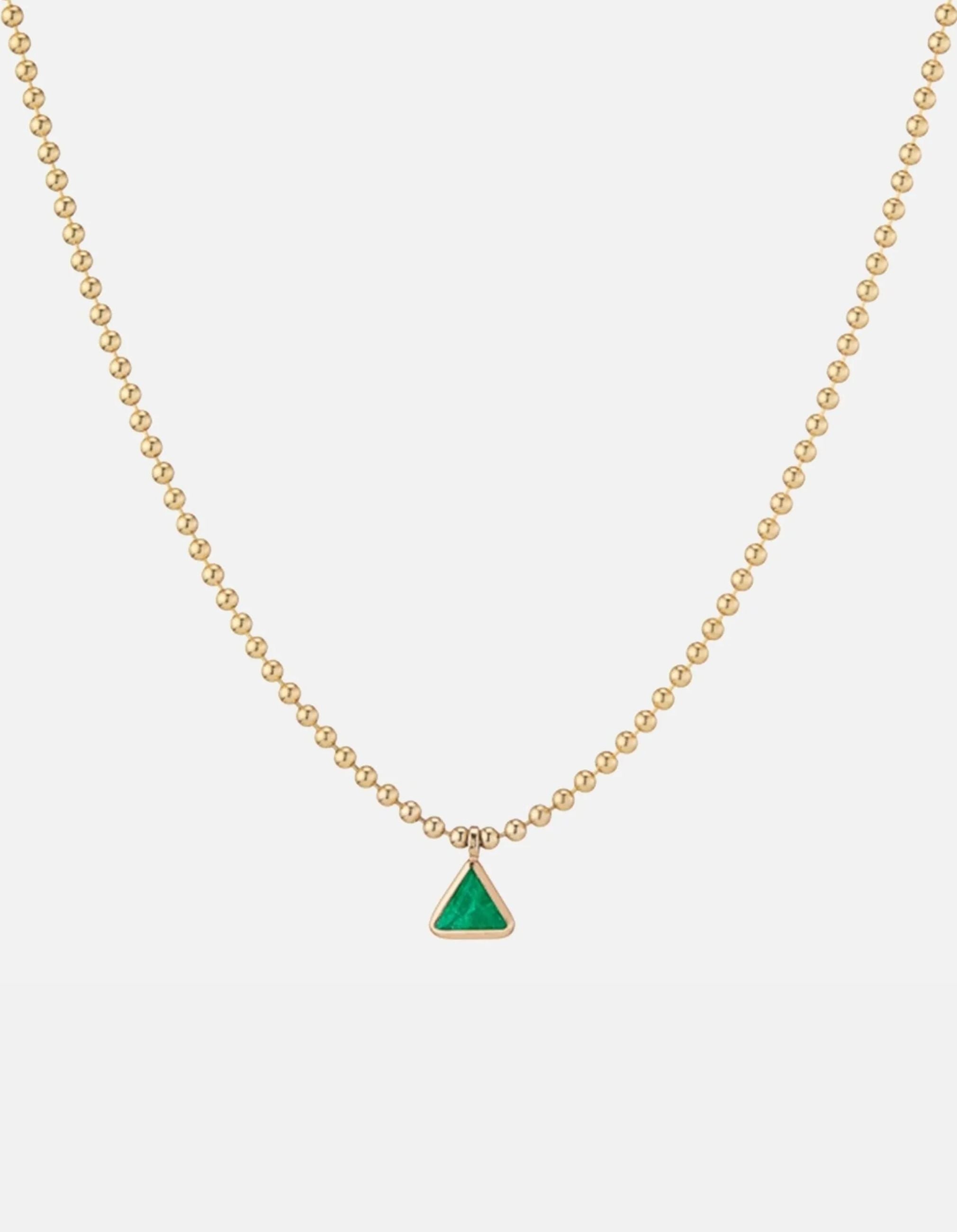 Emerald Ball Chain Necklace