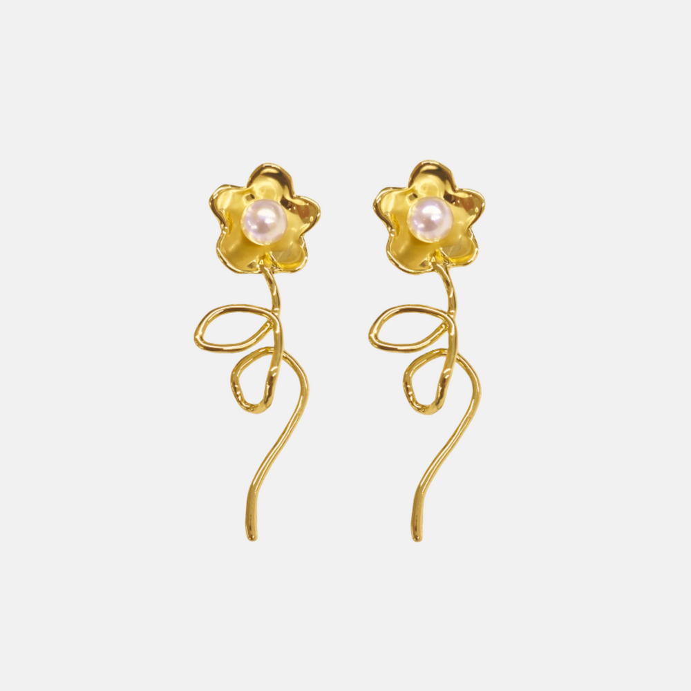 Long Daisy Earrings by Anita Berisha - At Present Jewelry