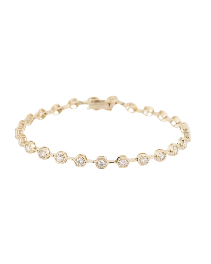Diamond Hex Tennis Bracelet by Ariel Gordon Jewelry - At Present Jewelry