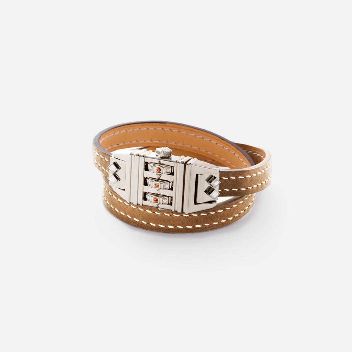 Code Bracelet, Brown Leather